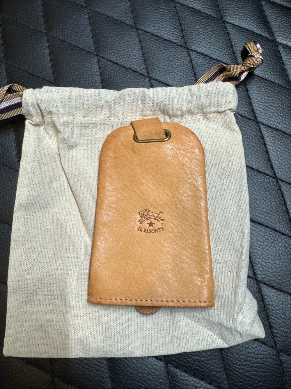 IL Bisonte Tan Leather Key Pouch